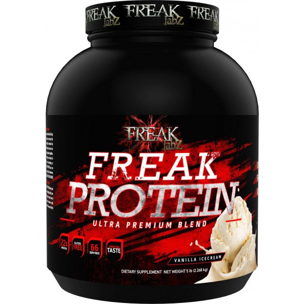 Envase de Freak Protein de Freak Labz, proteína blend de 5 lb sabor Vanilla Icecream